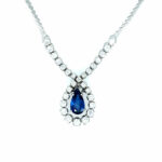 Saphir Collier 45cm ca. 2,3 ct Diamanten Weißgold 750/ 18K Vorschau