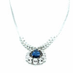 Saphir Collier 45cm ca. 2,3 ct Diamanten Weißgold 750/ 18K - Bild 2 Vorschau