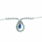 Saphir Collier 45cm ca. 2,3 ct Diamanten Weißgold 750/ 18K - Bild 3 Vorschau
