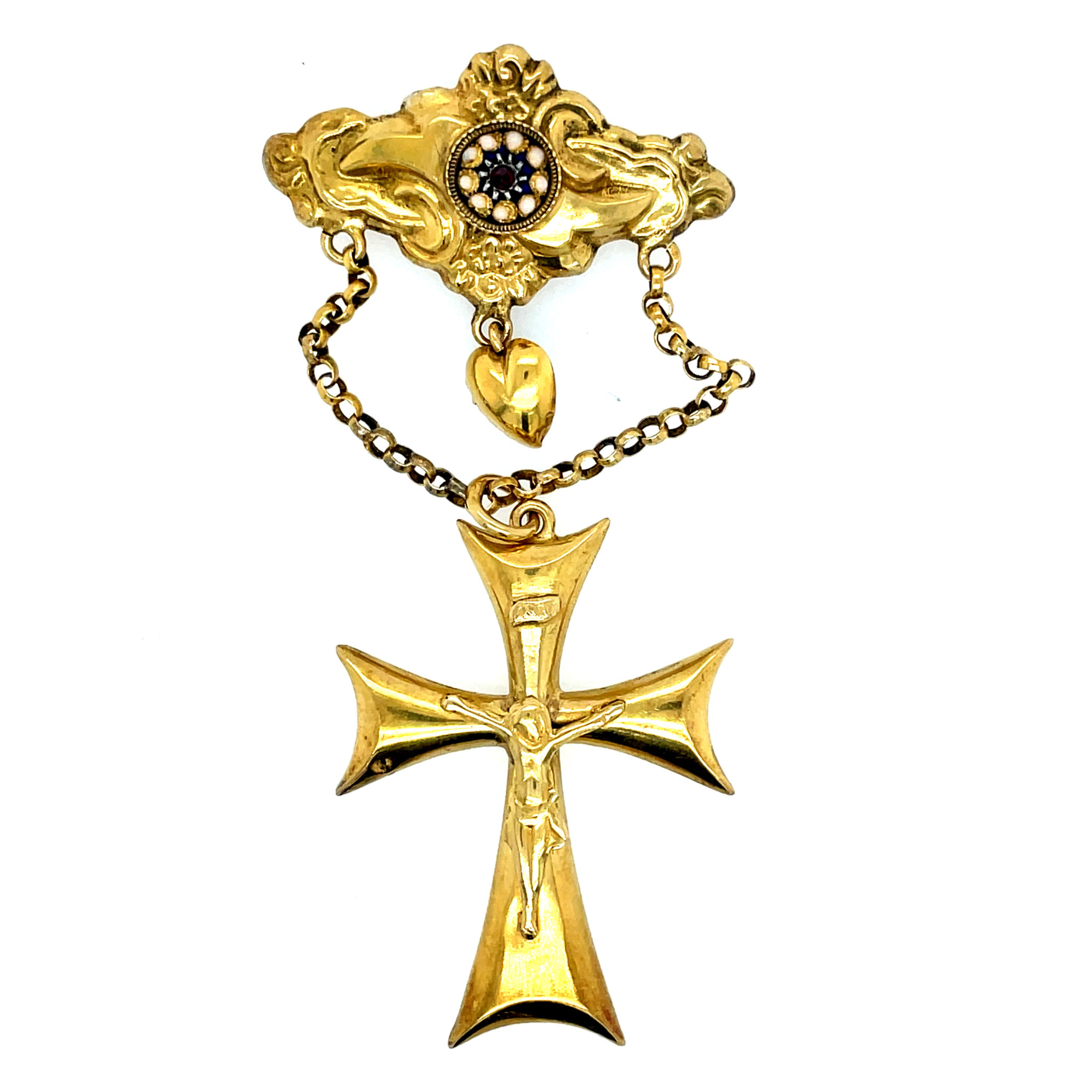 Antiker Kreuzanhänger Gelbgold 750/ 18K
