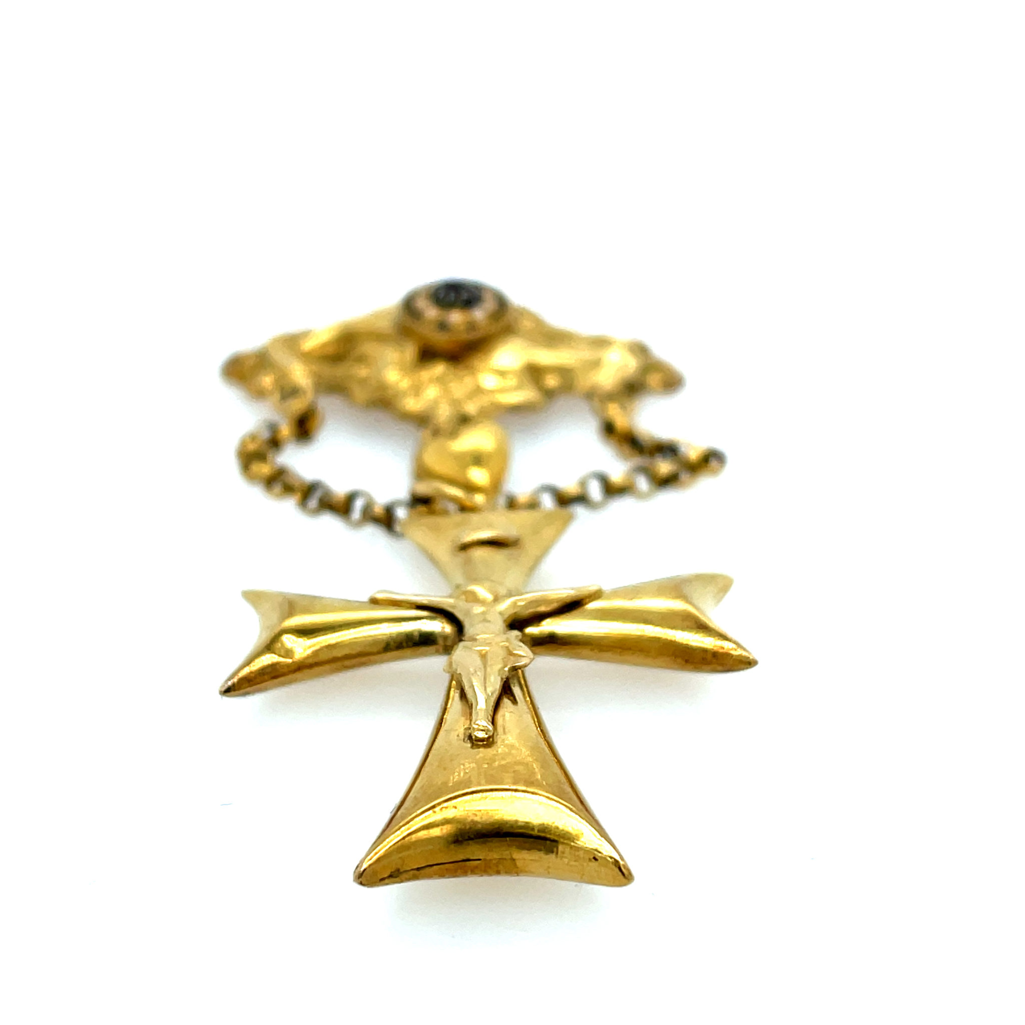 Antiker Kreuzanhänger Gelbgold 750/ 18K - Bild 6