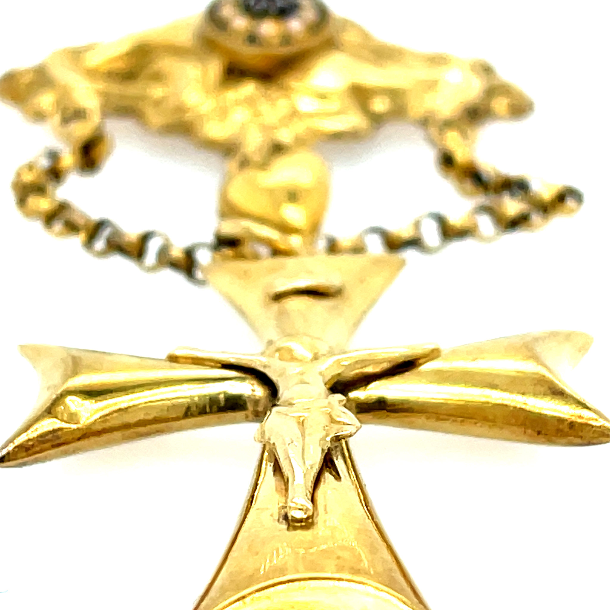Antiker Kreuzanhänger Gelbgold 750/ 18K - Bild 2