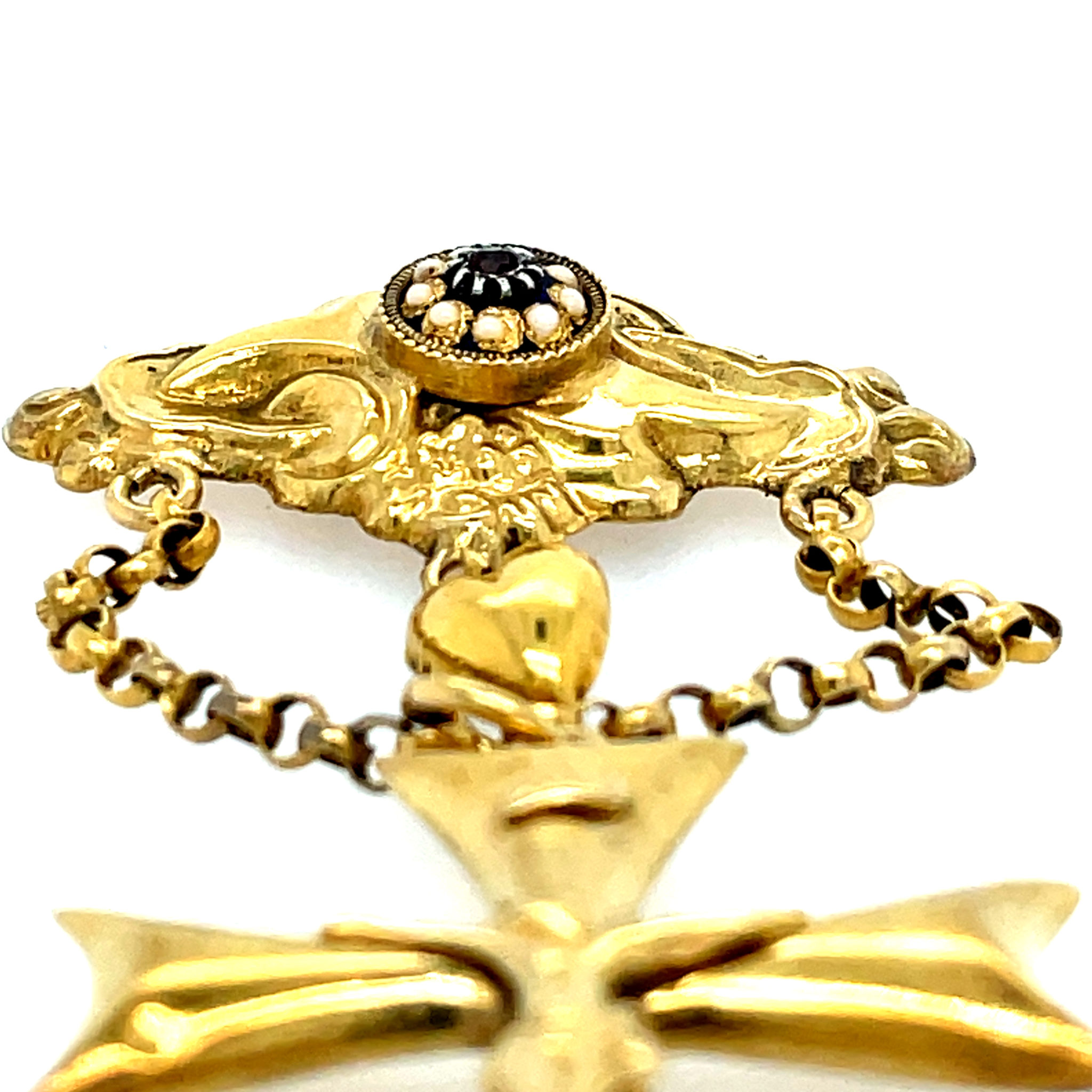 Antiker Kreuzanhänger Gelbgold 750/ 18K - Bild 3