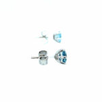 Solitärohrstecker ca. 1,38 ct Aquamarin Weißgold 750/ 18K - Bild 4 Vorschau