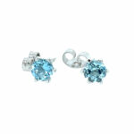 Solitärohrstecker ca. 1,38 ct Aquamarin Weißgold 750/ 18K - Bild 6 Vorschau