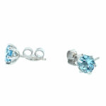 Solitärohrstecker ca. 1,38 ct Aquamarin Weißgold 750/ 18K - Bild 7 Vorschau