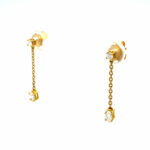 Hängeohrstecker ca. 0,25 ct Diamanten Gelbgold 750/ 18K - Bild 3 Vorschau
