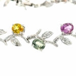 „Blütenoptik“ Armband 16,5 cm Quarzen Diamanten Weißgold 750/ 18K - Bild 5 Vorschau
