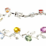 „Blütenoptik“ Armband 16,5 cm Quarzen Diamanten Weißgold 750/ 18K - Bild 2 Vorschau