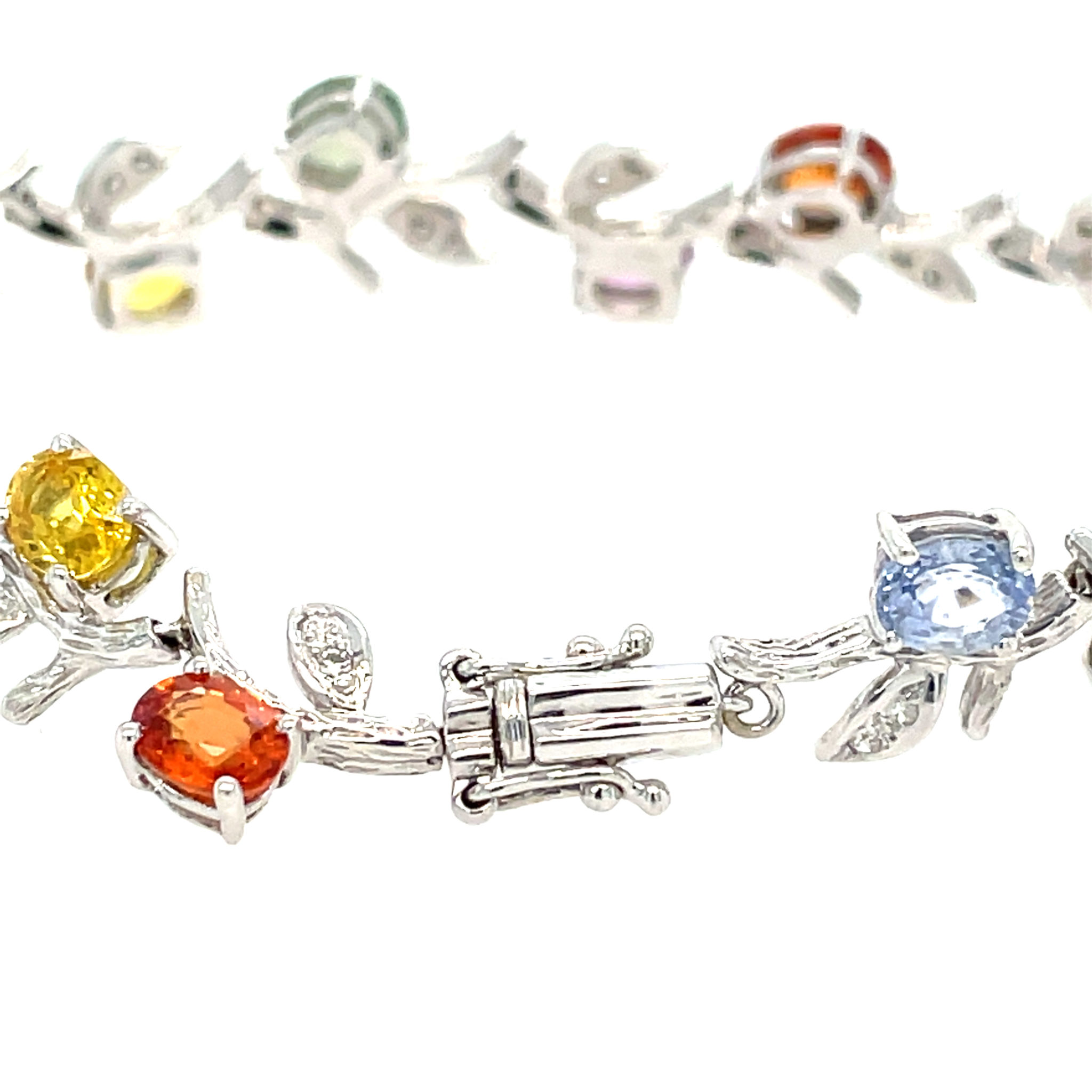 „Blütenoptik“ Armband 16,5 cm Quarzen Diamanten Weißgold 750/ 18K - Bild 3