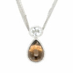 Tirisi Rauchquarz Collier 39cm Topas Diamanten Weißgold 750/ 18K Vorschau