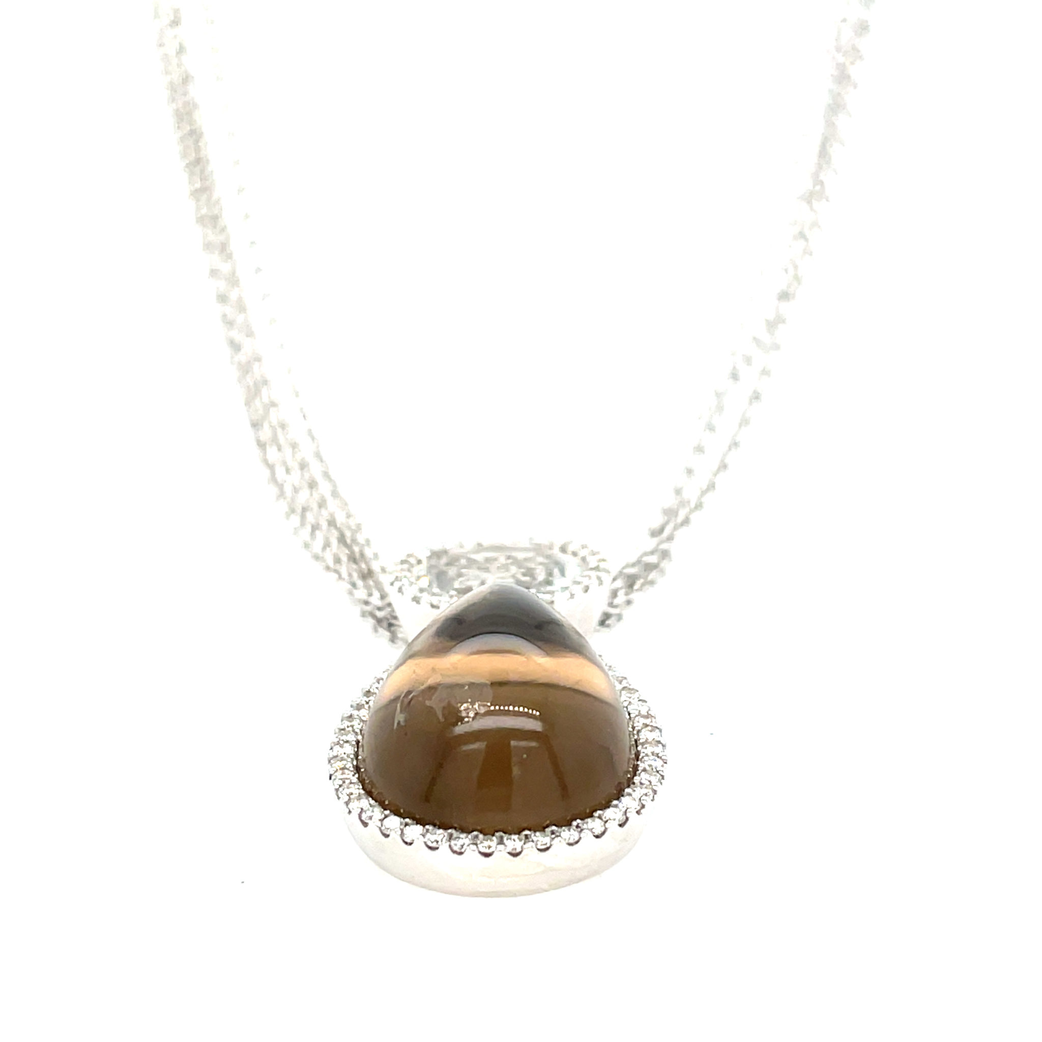 Tirisi Rauchquarz Collier 39cm Topas Diamanten Weißgold 750/ 18K - Bild 3