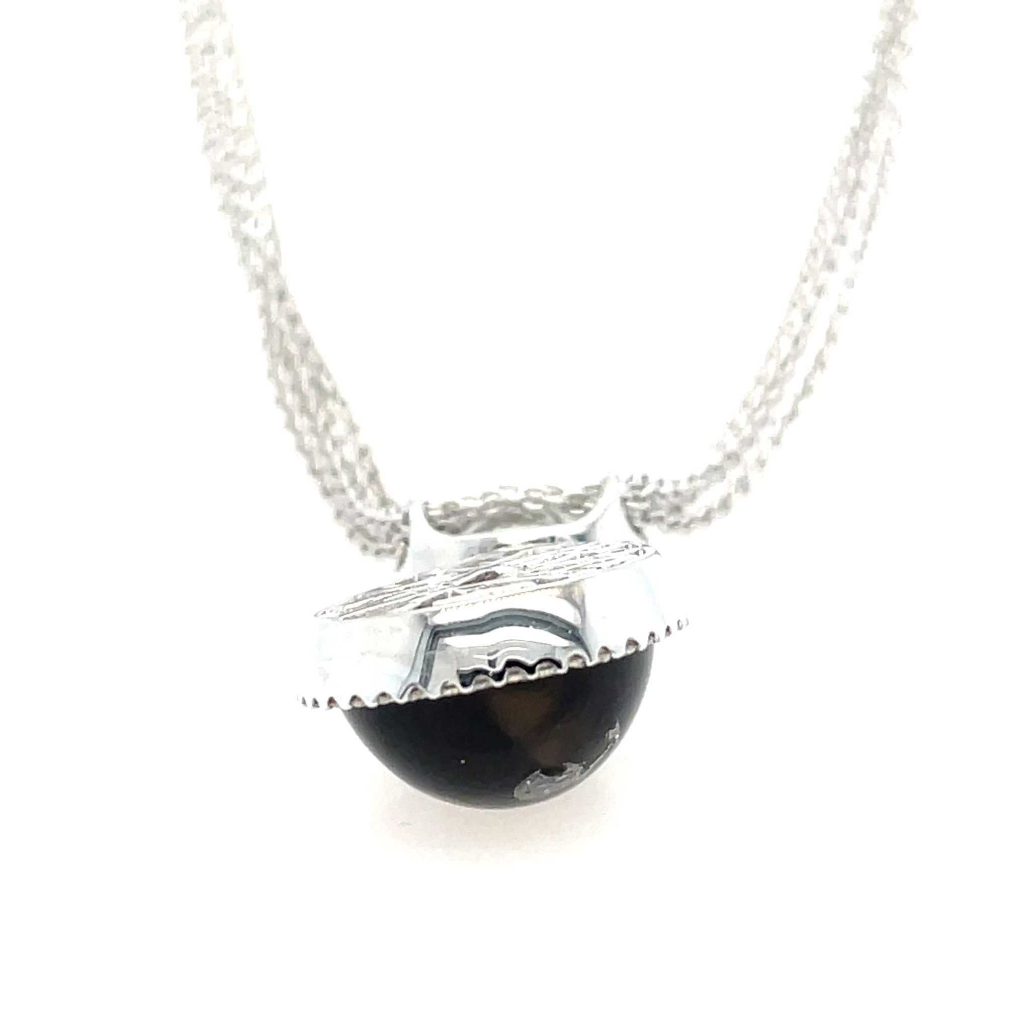 Tirisi Rauchquarz Collier 39cm Topas Diamanten Weißgold 750/ 18K - Bild 5