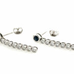 Saphir Ohrstecker ca. 0,8ct Diamanten Weißgold 750/ 18K - Bild 7 Vorschau