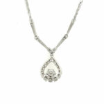 „Blütenform“ Collier 42cm ca. 2ct Diamanten Weißgold 585/ 14K - Bild 3 Vorschau