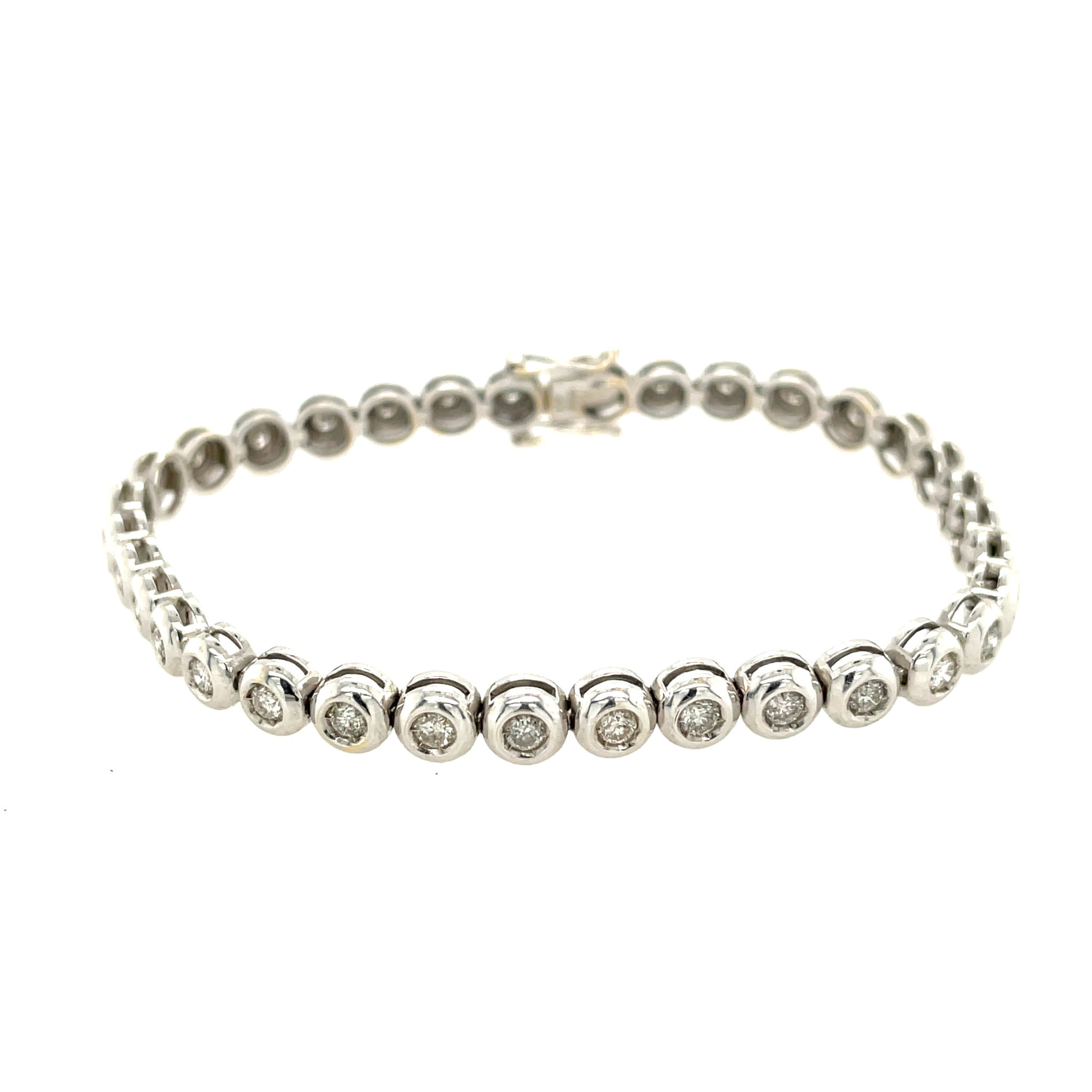 Tennisarmband 18,5 cm ca. 2ct Diamanten Weißgold 750/ 18K