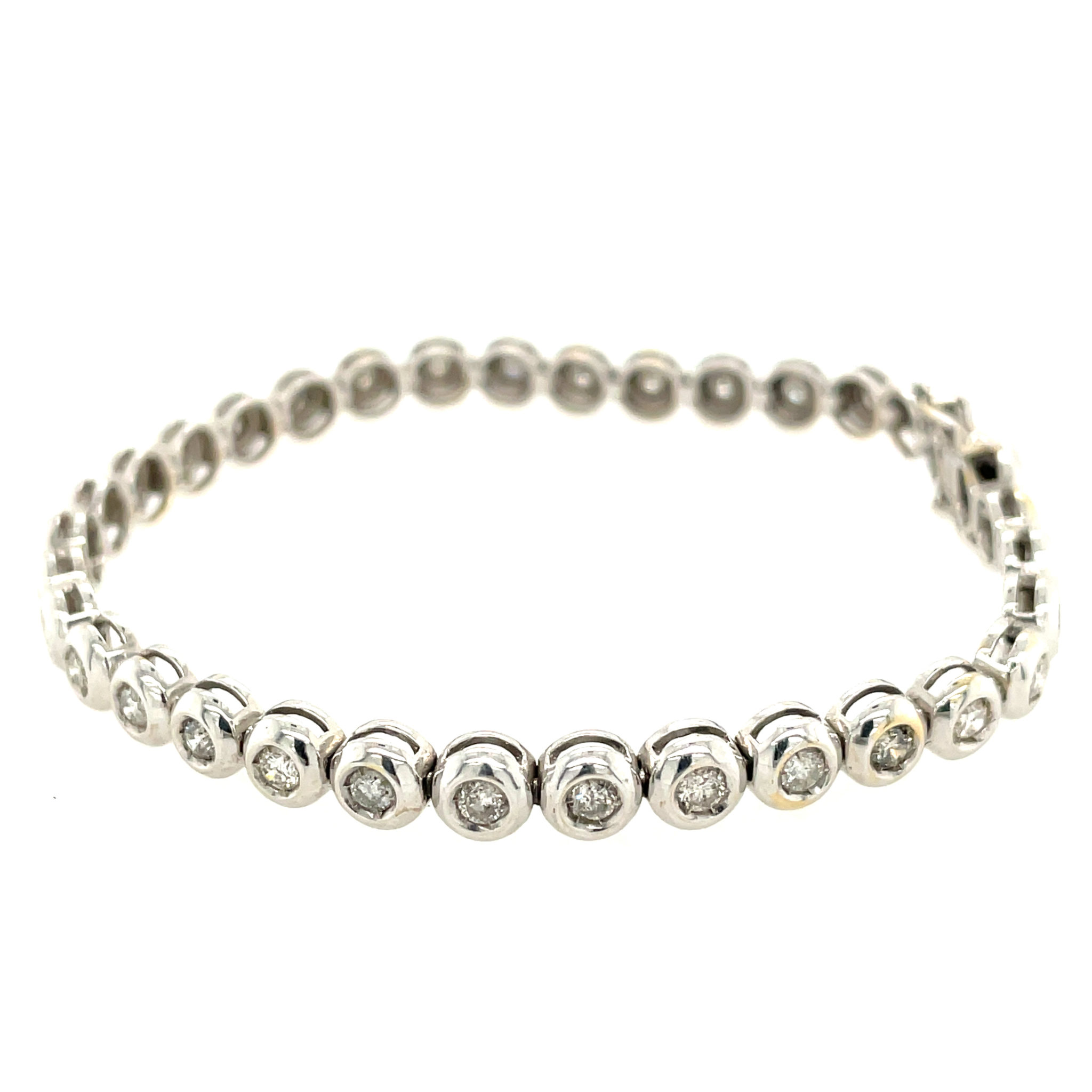 Tennisarmband 18,5 cm ca. 2ct Diamanten Weißgold 750/ 18K - Bild 2