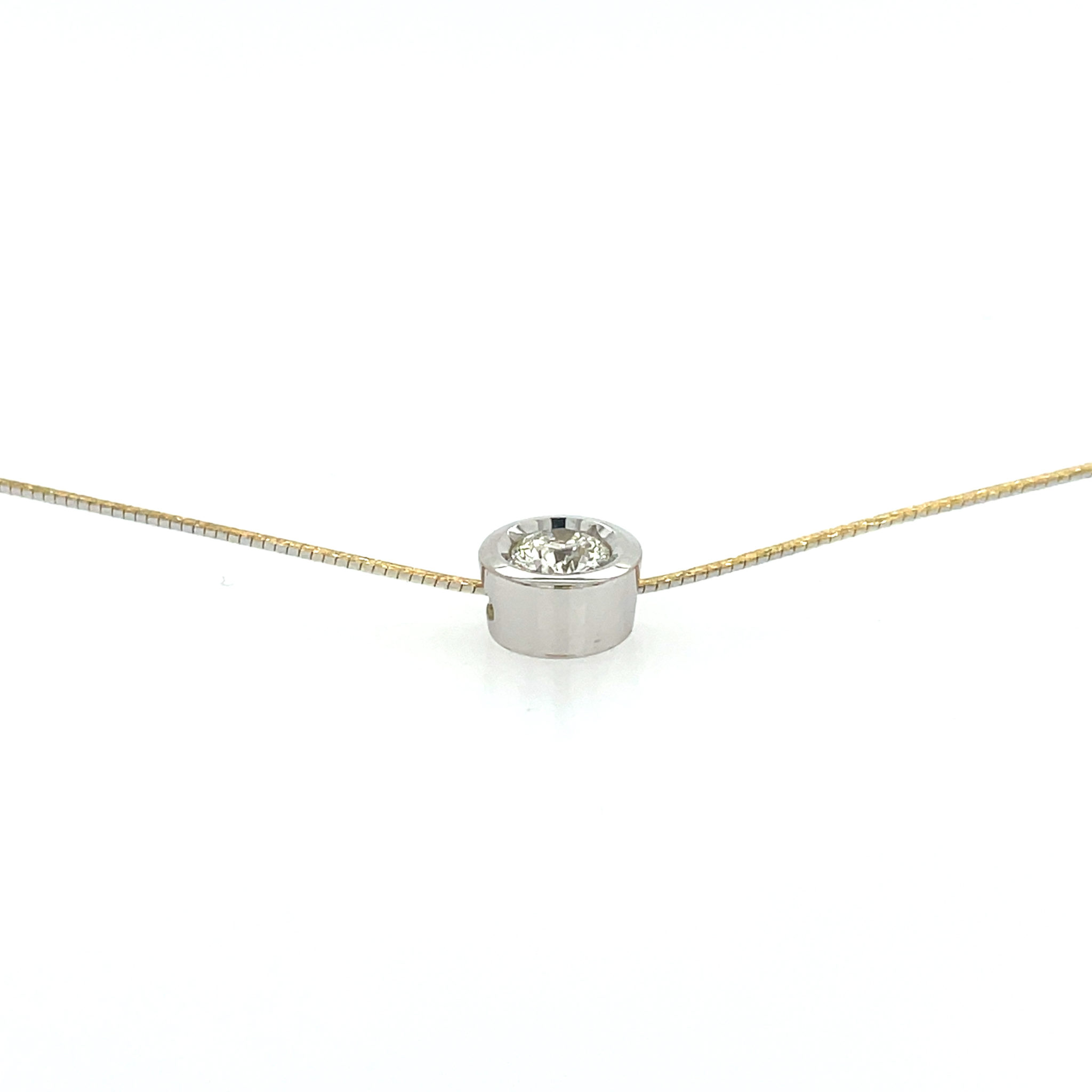 Moncara Solitär Collier 43cm 0,40 ct Diamant Bicolor 585/ 14K - Bild 3