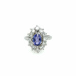 Tansanit Entourage Ring Gr.57,5 ca. 1,25ct Diamanten Weißgold 585/ 14K Vorschau