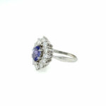 Tansanit Entourage Ring Gr.57,5 ca. 1,25ct Diamanten Weißgold 585/ 14K - Bild 2 Vorschau