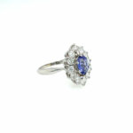 Tansanit Entourage Ring Gr.57,5 ca. 1,25ct Diamanten Weißgold 585/ 14K - Bild 3 Vorschau