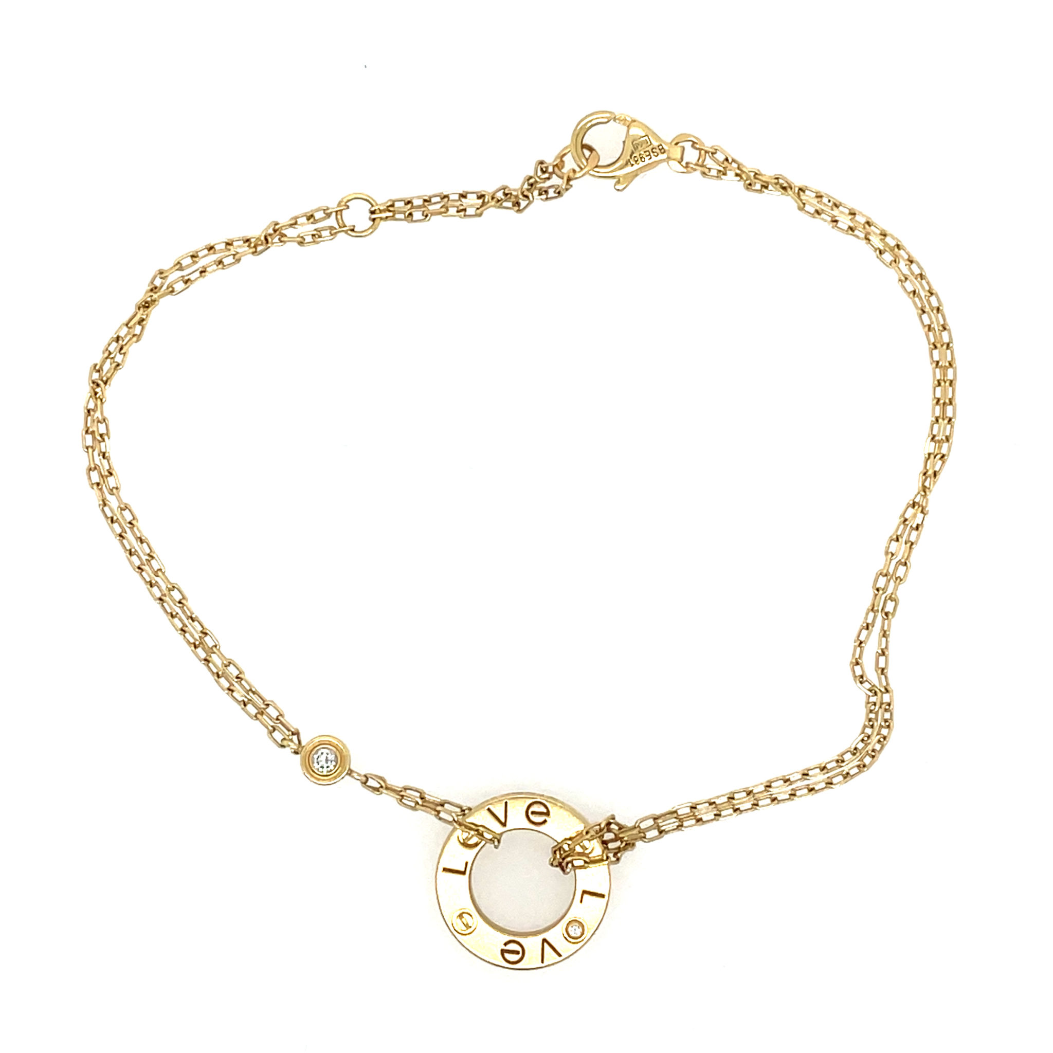 Cartier „Love“ Armkette 19cm ca.0,02ct Diamant Gelbgold 750/ 18K