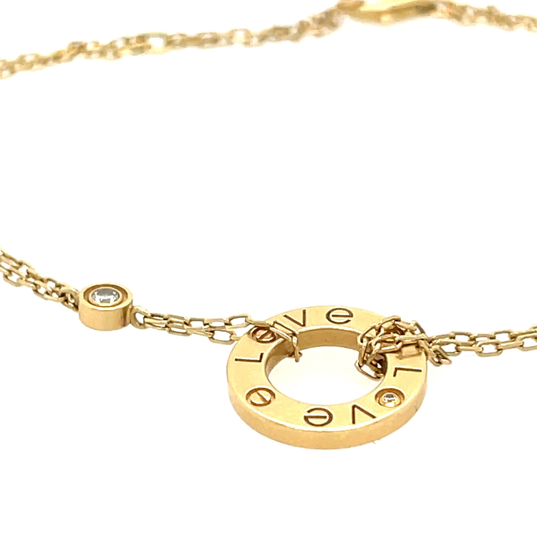 Cartier „Love“ Armkette 19cm ca.0,02ct Diamant Gelbgold 750/ 18K - Bild 3