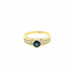 Saphir Ring Gr. 53,5 ca. 0,25ct Diamanten Gelbgold 750/ 18K Vorschau