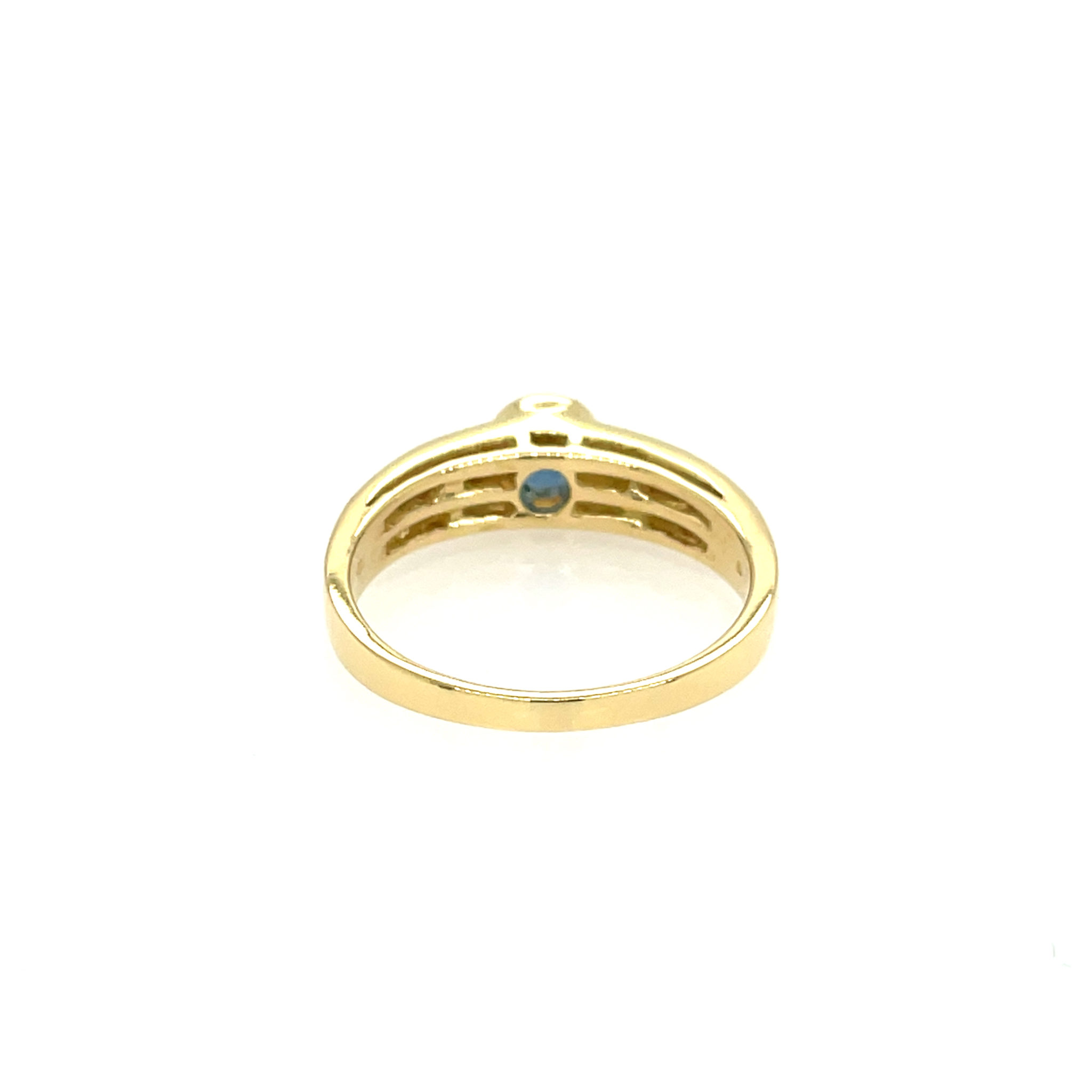 Saphir Ring Gr. 53,5 ca. 0,25ct Diamanten Gelbgold 750/ 18K - Bild 6