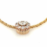 Diamanten im Altschliff Kordelcollier 39 cm ca. 2,50 ct Diamanten Bicolor 750/ 18K - Bild 5 Vorschau