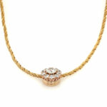 Diamanten im Altschliff Kordelcollier 39 cm ca. 2,50 ct Diamanten Bicolor 750/ 18K - Bild 6 Vorschau