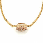 Diamanten im Altschliff Kordelcollier 39 cm ca. 2,50 ct Diamanten Bicolor 750/ 18K - Bild 3 Vorschau
