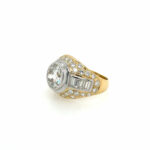 Juwelenring Gr. 58,5 ca. 4 ct Diamanten Bicolor 750/ 18K - Bild 2 Vorschau
