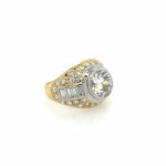 Juwelenring Gr. 58,5 ca. 4 ct Diamanten Bicolor 750/ 18K - Bild 3 Vorschau