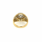 Juwelenring Gr. 58,5 ca. 4 ct Diamanten Bicolor 750/ 18K - Bild 7 Vorschau