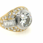 Juwelenring Gr. 58,5 ca. 4 ct Diamanten Bicolor 750/ 18K - Bild 8 Vorschau