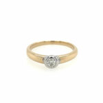 Solitärring Gr. 58 ca. 0,2ct Diamant Bicolor 585/ 14K Vorschau