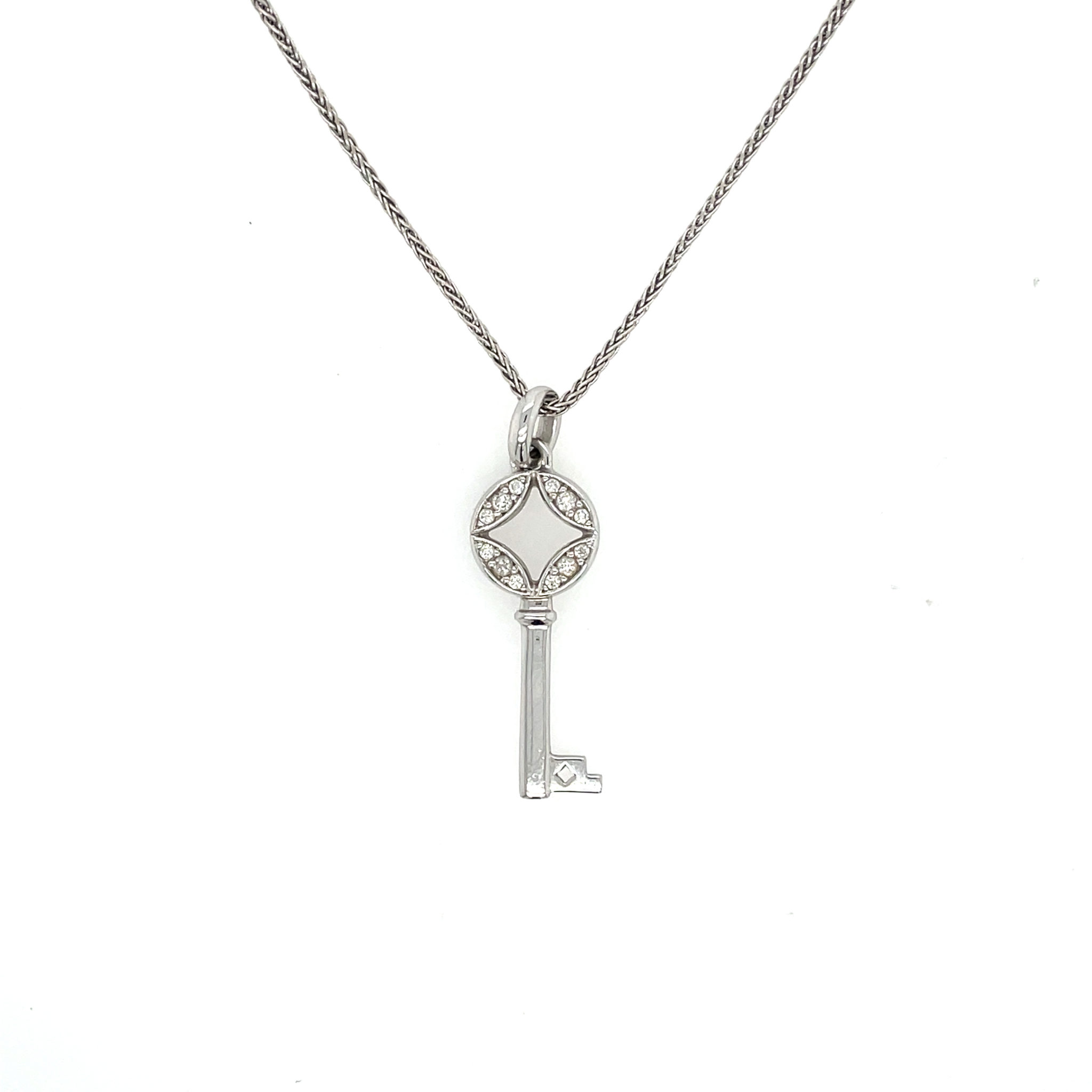 Bella Luce „Schlüssel“ Kette 45 cm ca. 0,08ct Diamanten Weißgold 585/ 14K