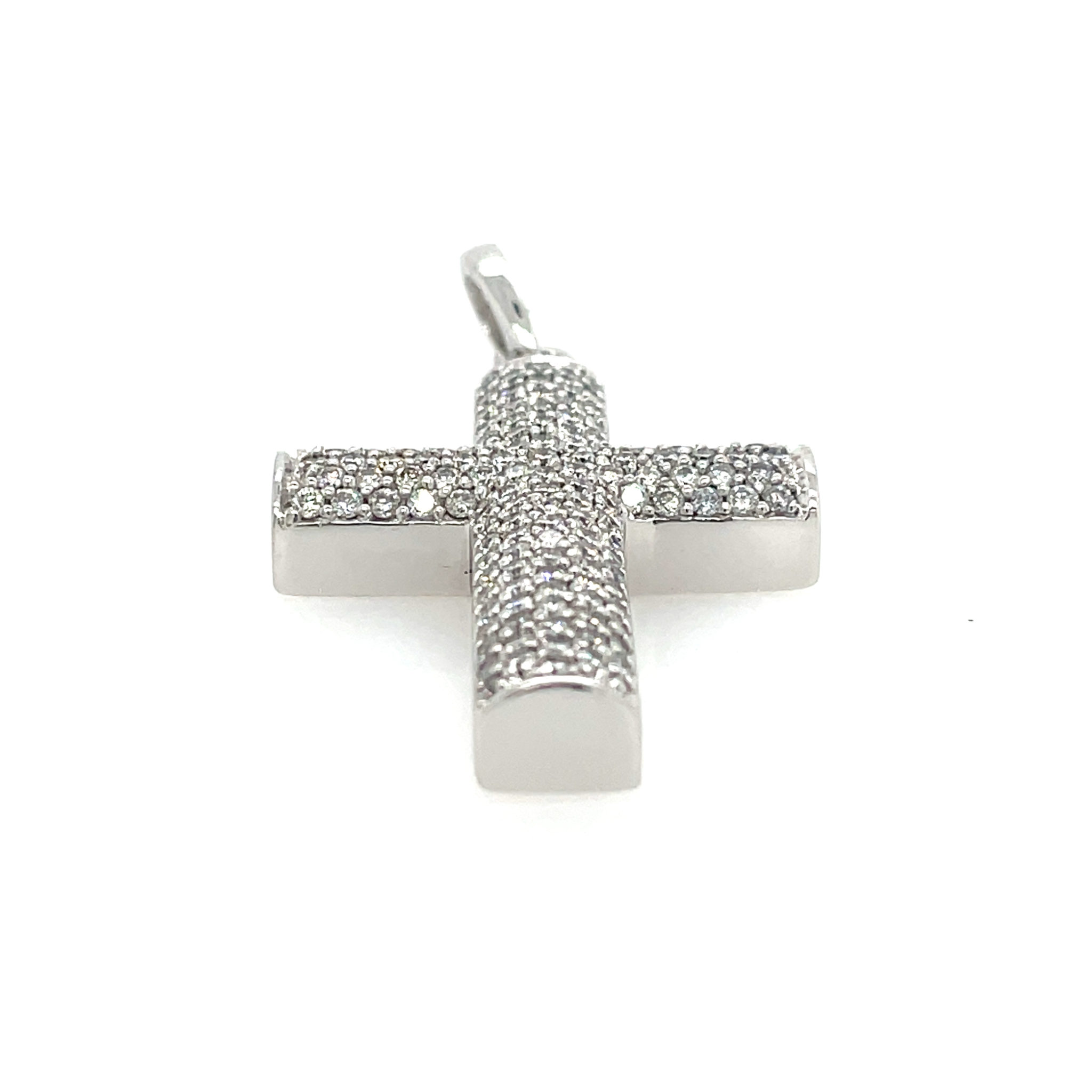 Christ Kreuz Anhänger mit ca. 1,30 ct Diamanten Weißgold 585/ 14K - Bild 2