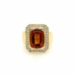 Citrin Ring Gr. 60 mit ca. 0,35 ct Diamanten Gelbgold 750/ 18K Vorschau
