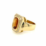 Citrin Ring Gr. 60 mit ca. 0,35 ct Diamanten Gelbgold 750/ 18K - Bild 4 Vorschau