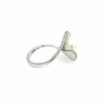 Süßwasserperle Ring Gr. 56 ca. 0,25 ct Diamanten Weißgold 585/ 14K - Bild 3 Vorschau