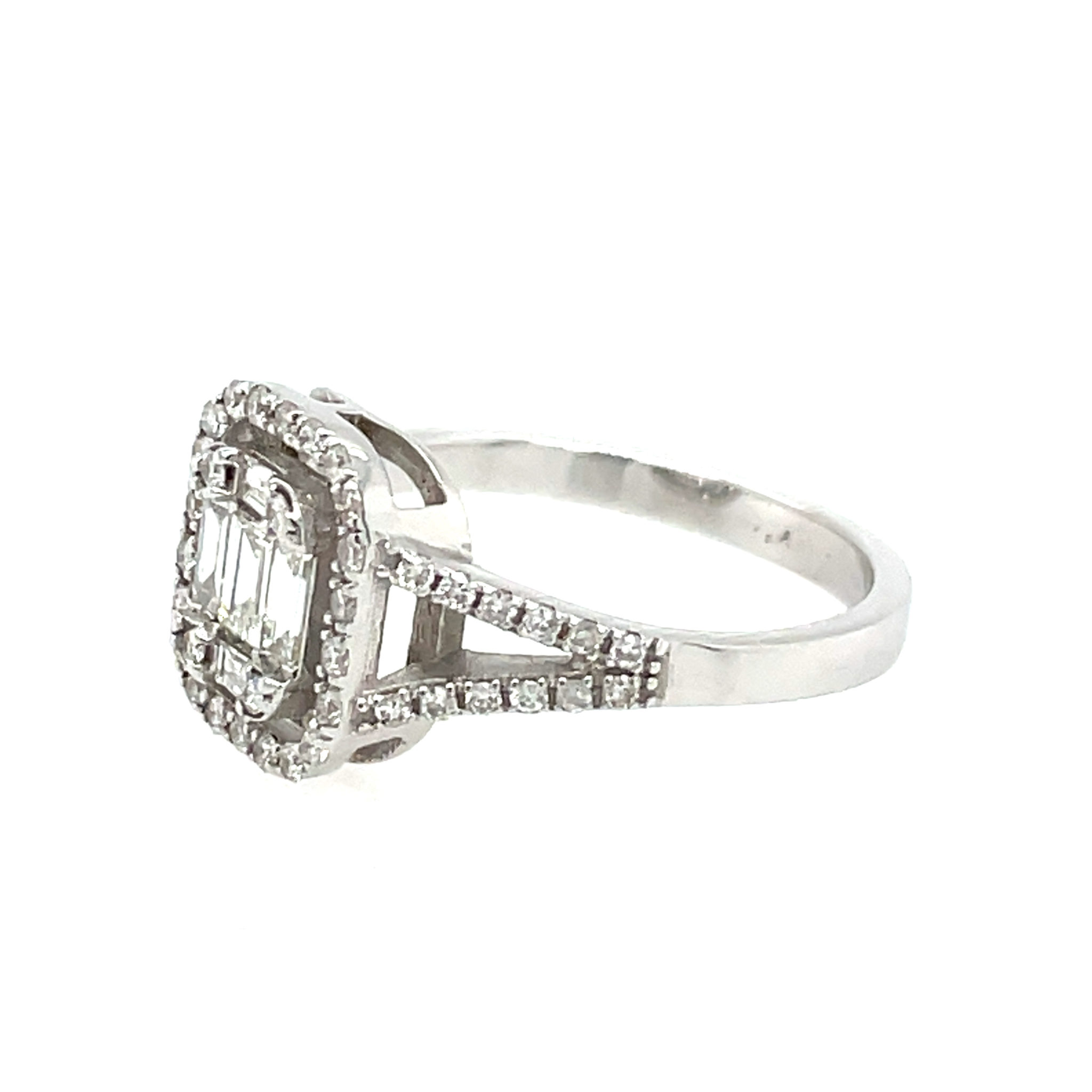 Entourage Ring Gr. 54 ca. 0,53ct Diamanten Weißgold 750/ 18K - Bild 6