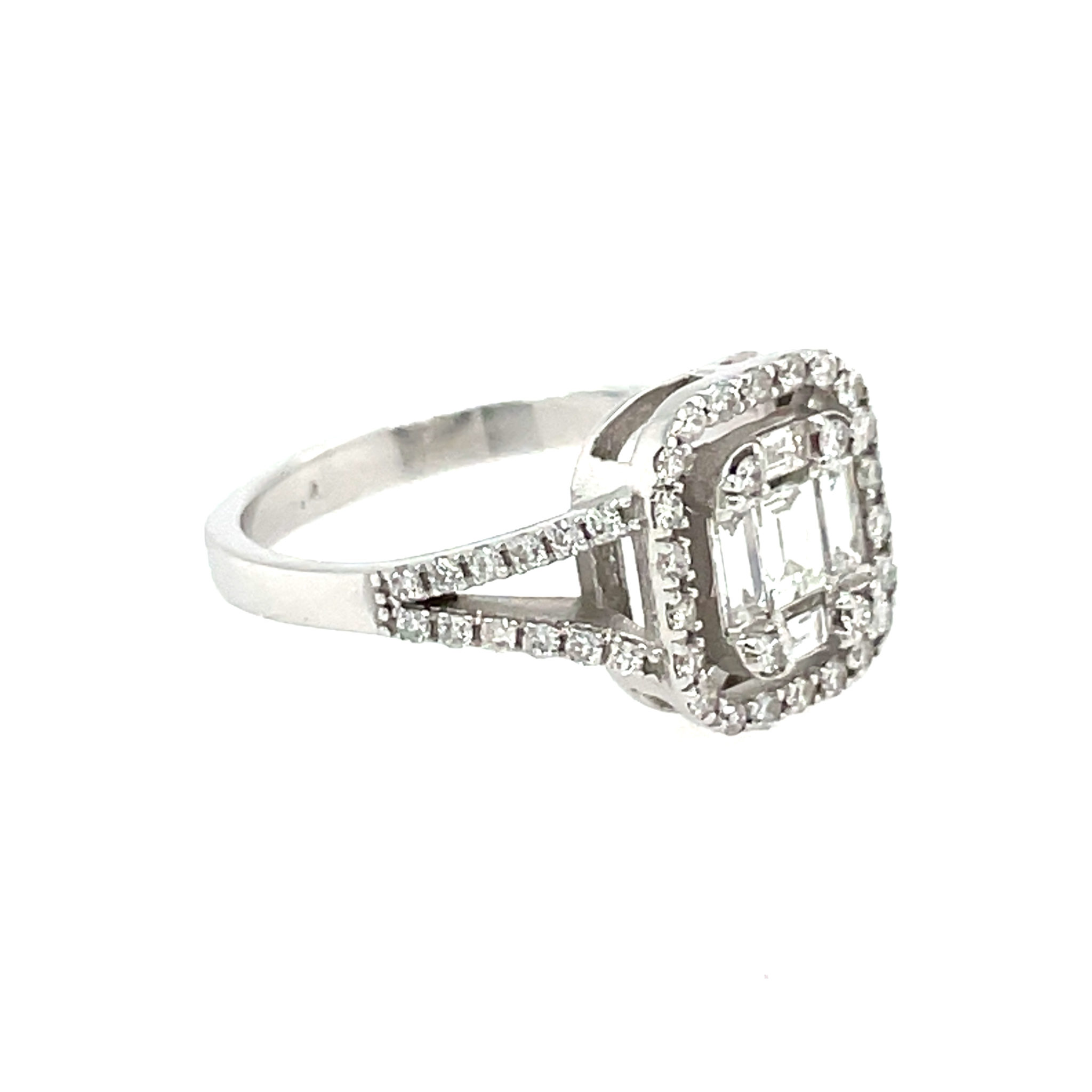 Entourage Ring Gr. 54 ca. 0,53ct Diamanten Weißgold 750/ 18K - Bild 7