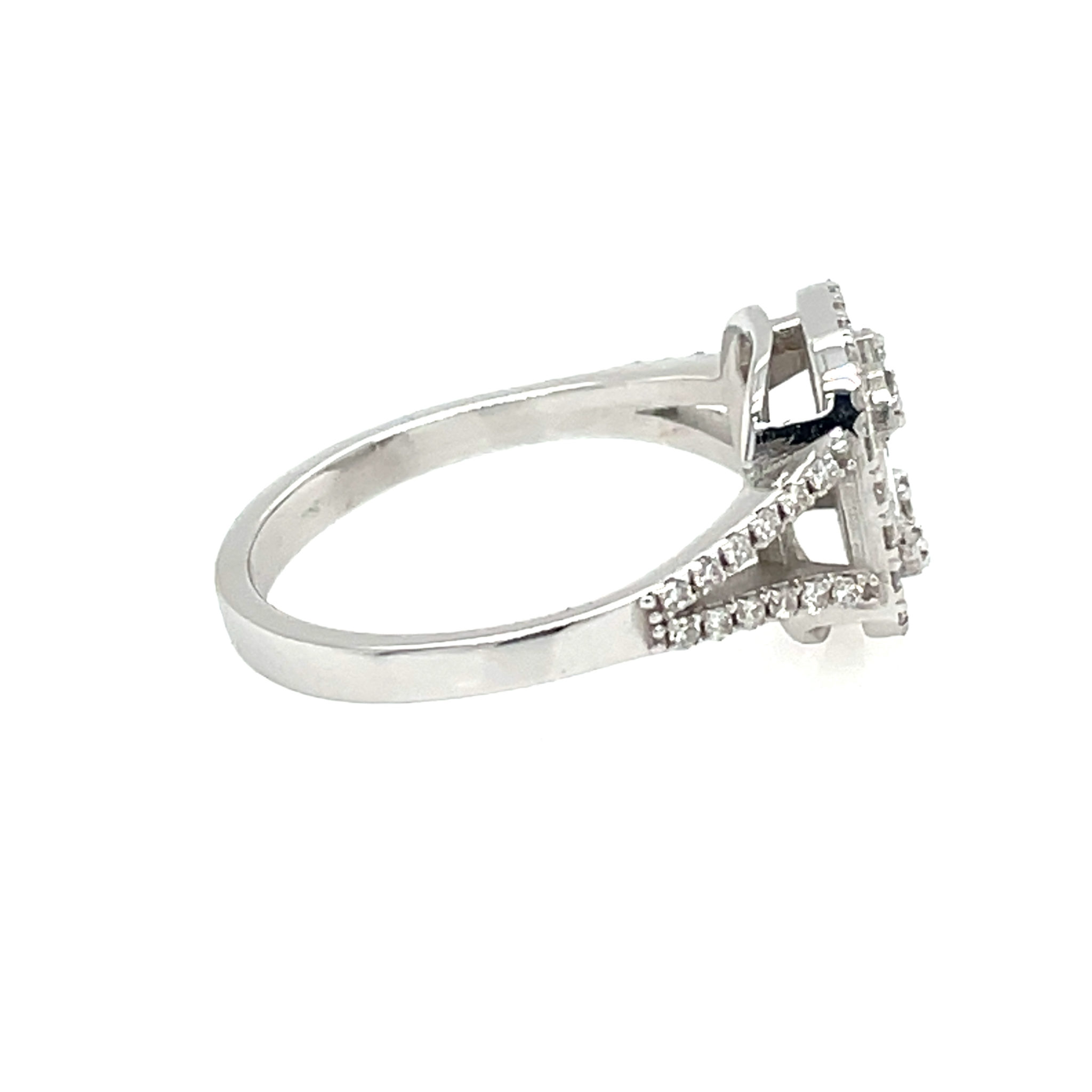 Entourage Ring Gr. 54 ca. 0,53ct Diamanten Weißgold 750/ 18K - Bild 2