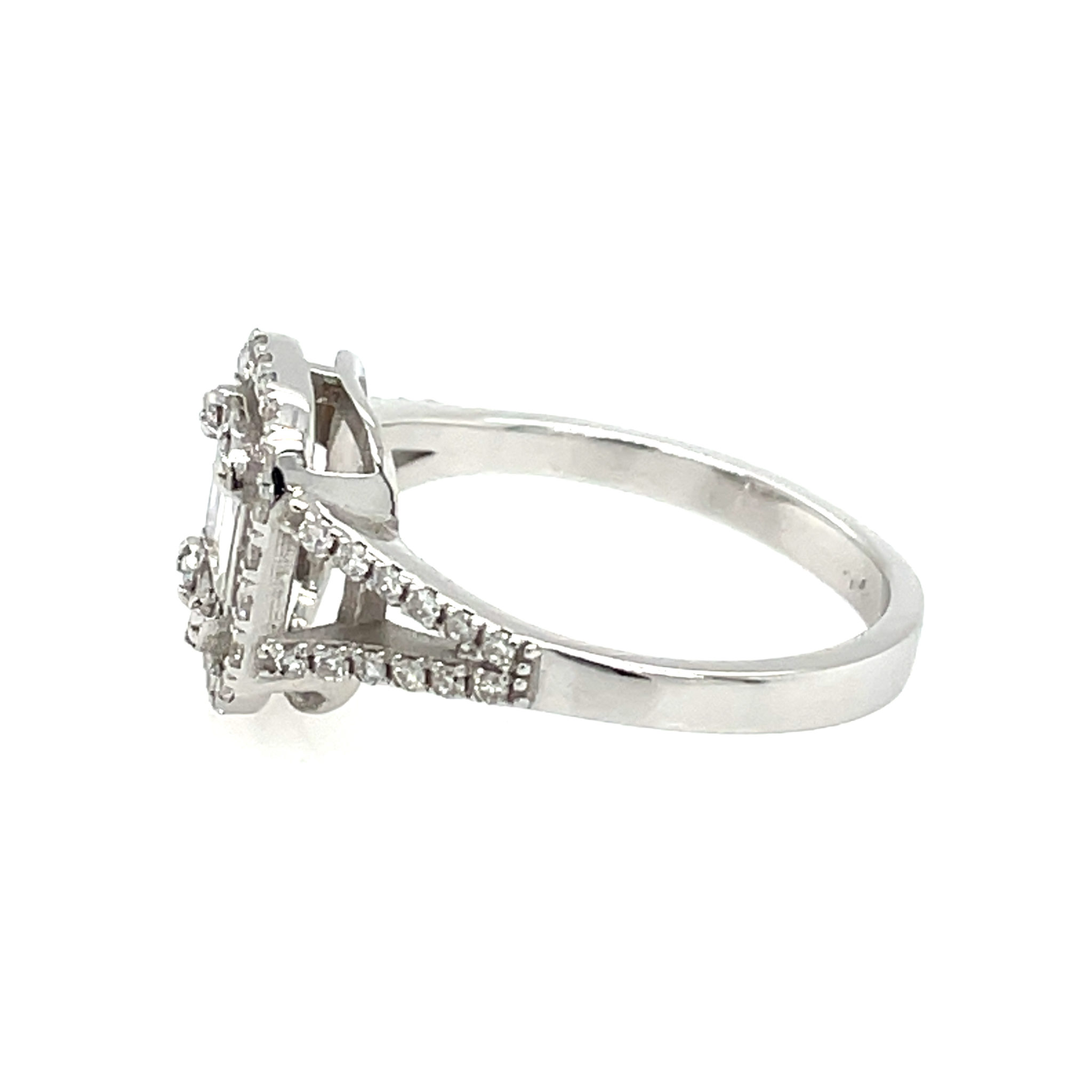Entourage Ring Gr. 54 ca. 0,53ct Diamanten Weißgold 750/ 18K - Bild 3