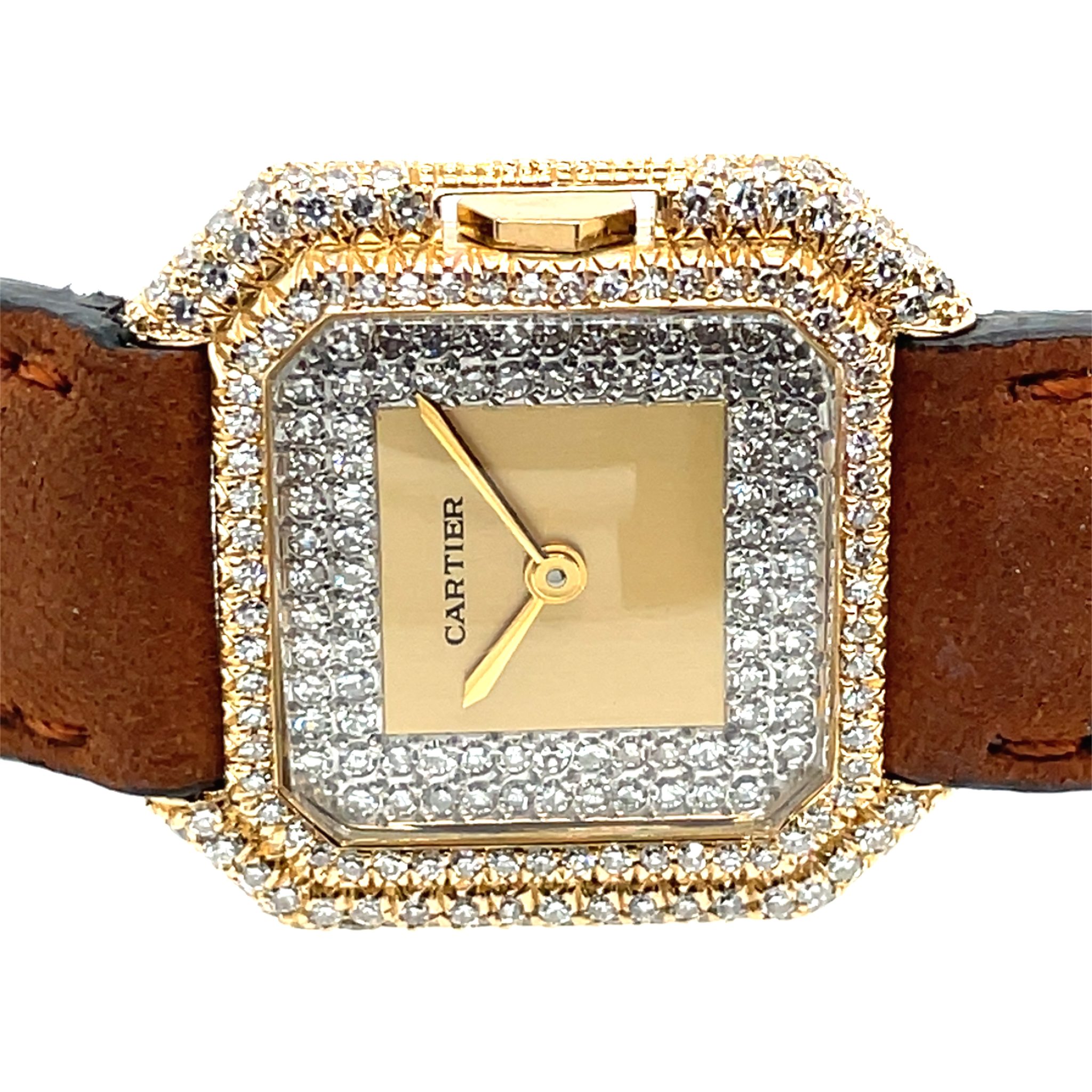 Cartier 18k Ceinture Ref. 7810 1980 Gold 18K Diamond watch Factory setting - Bild 3
