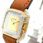 Cartier 18k Ceinture Ref. 7810 1980 Gold 18K Diamond watch Factory setting - Bild 10 Vorschau