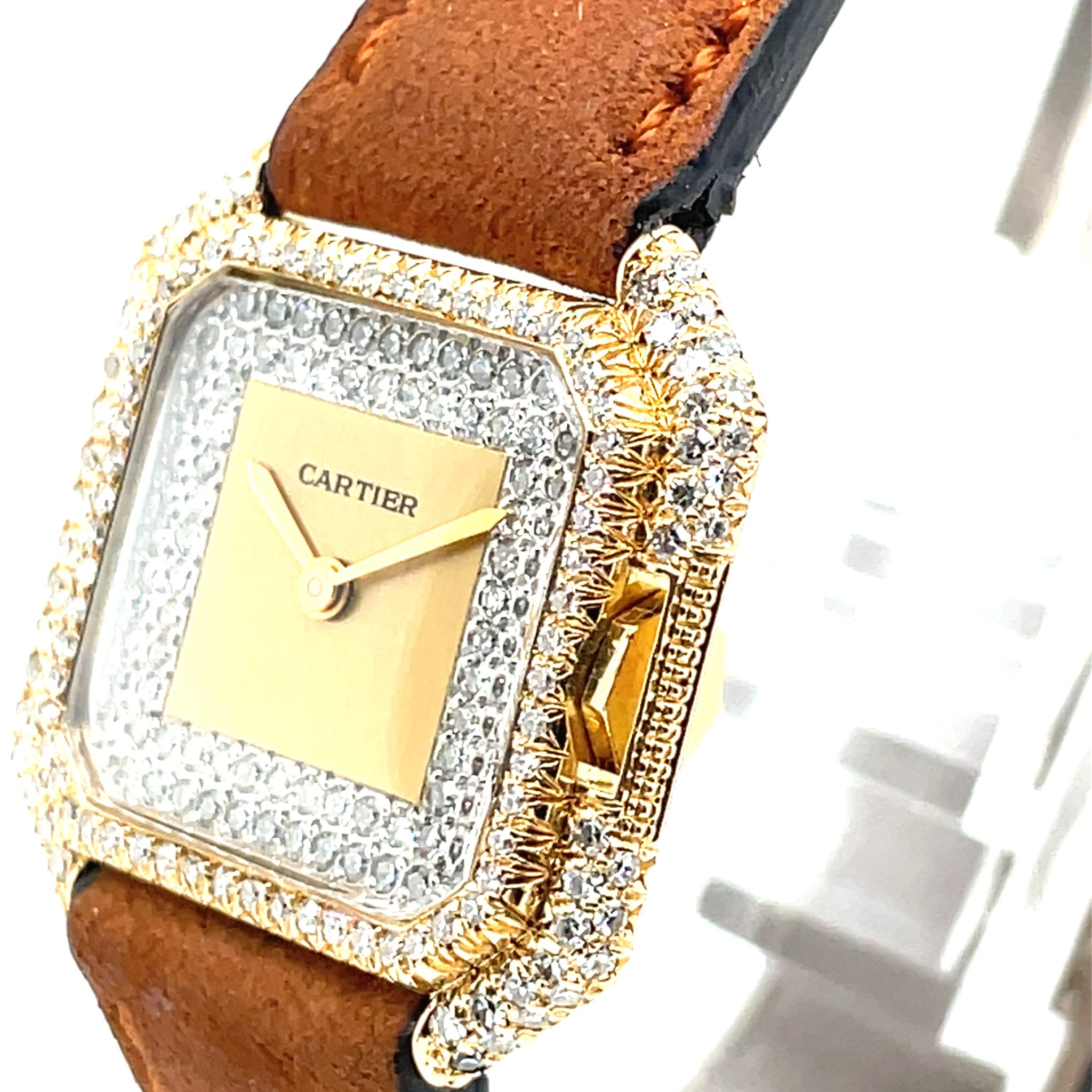 Cartier 18k Ceinture Ref. 7810 1980 Gold 18K Diamond watch Factory setting - Bild 10