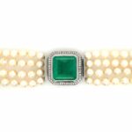 Smaragd Perlen Collier ca. 40,45ct 38cm Weißgold 750/ 18K Vorschau